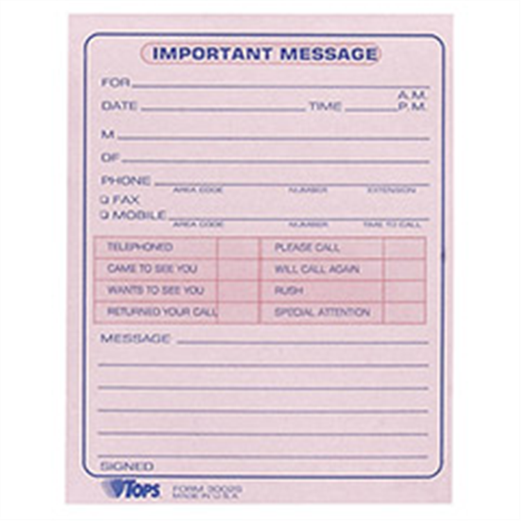 TOPS Message Pad, Pink, 50 SH/PD, 12 PD/PK