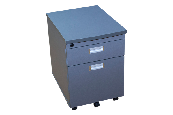 Torch 2-Drawer Mobile Pedestal - Dk. Grey