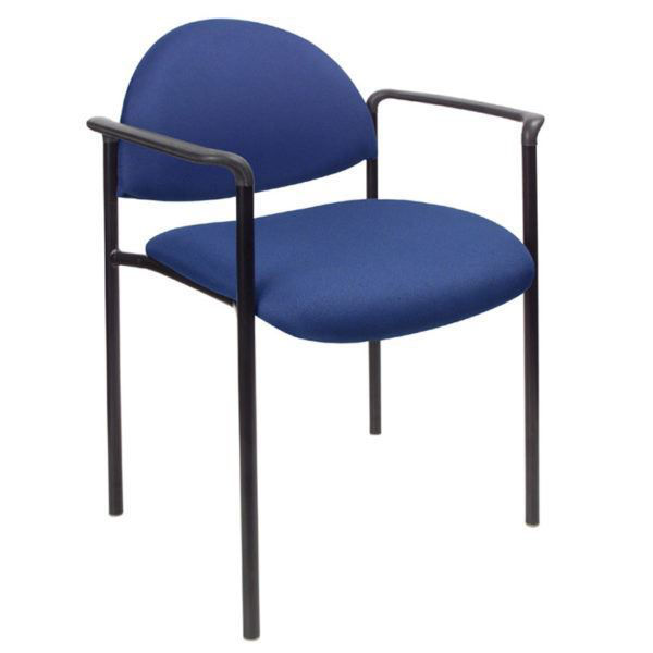 Boss Stackable Side Chair w/Arms Blue