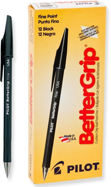 Pilot Better Grip Pen Black Fine #30040
