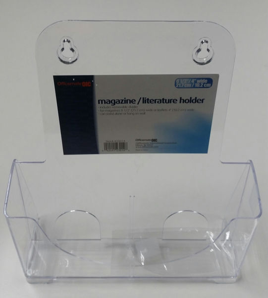 Single 8-1/2" Magazine/Lit. Holder Clear - #OIC23014