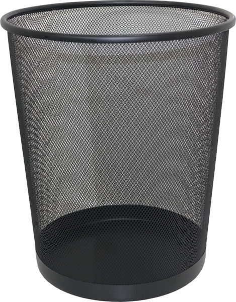 Mesh Waste Paper Bin Round 28cm - Black	