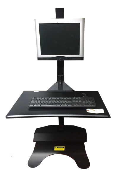 Image Electronic Desk w/Single Monitor - Black