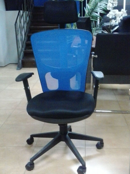 Image H.B. Web Chair w/Headrest - Blk/Bl	