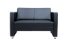 Image 2-Seater PU Sofa - Black