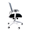 Anji High Back White Frame Mesh Chair w/arms- Grey