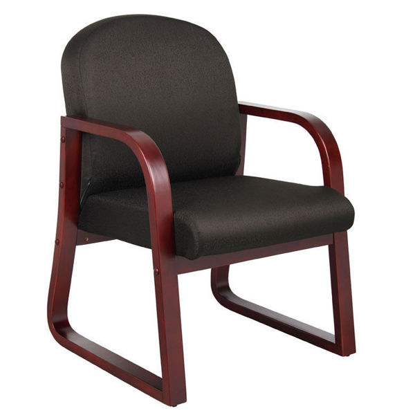 Boss Reception Chair - Mah. Col. Arms -Bk