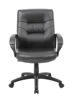 Boss Medium Back Leather Plus Chair - Black
