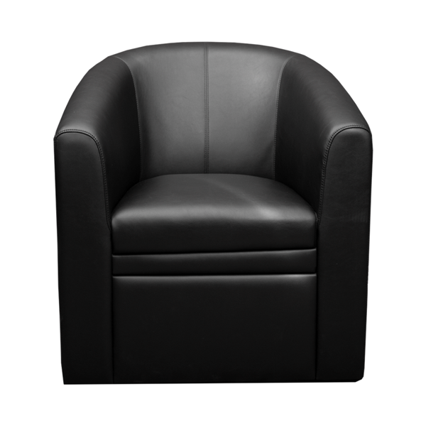 Image 1-Seater PU Bucket Chair - Black