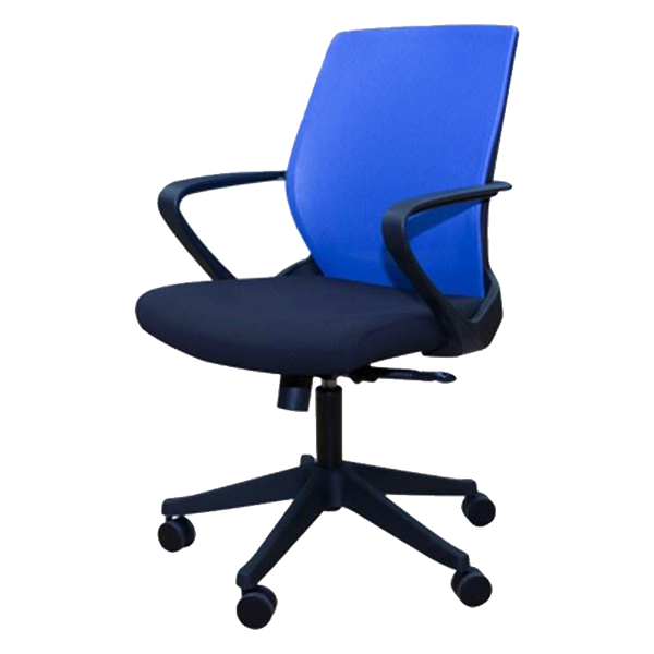 Anji Medium Back Mesh Chair w/Arms - Blue