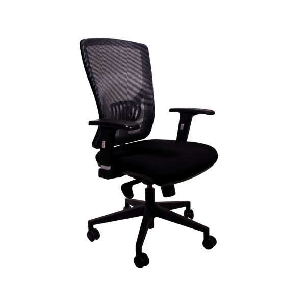 Image High Back Mesh Chair w/Arms - Black