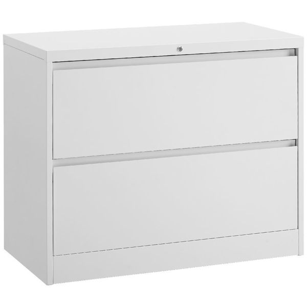 Image 2-Drawer Lateral Cabinet - Grey