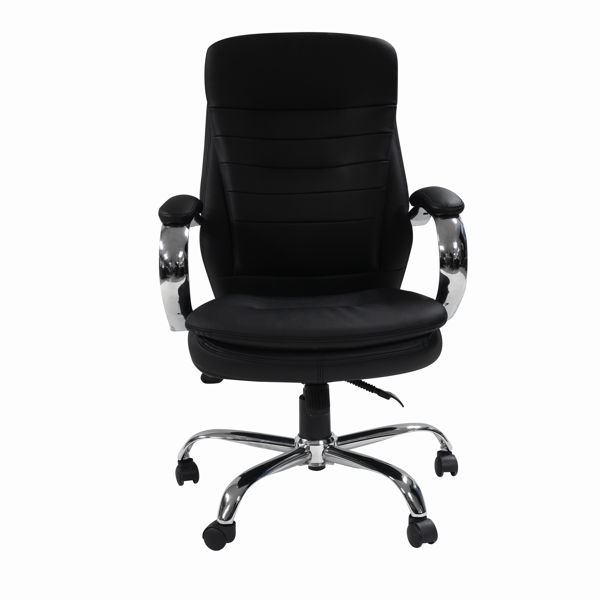 Image Double Plush High Back Exec. Vinyl Chair - Black - Stationery and ...