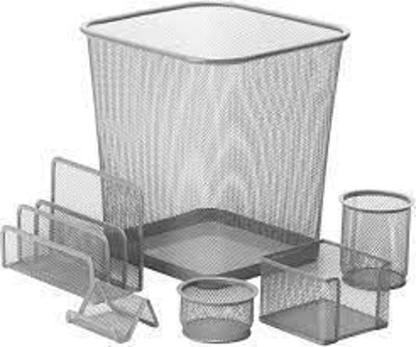 Picture of 24-039 Honey-To-Do Mesh 6-Pcs Desk Set - Silver