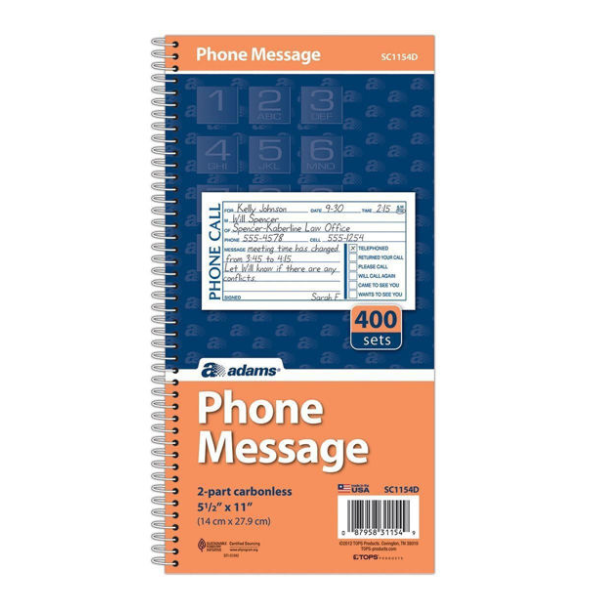 Picture of 07-105 Adams Message Book 11 x 5-1/2 #SC1154D