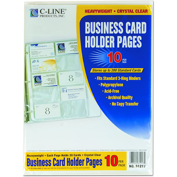 Picture of 12-002C C-Line Business Card Book Refills (200) #61217