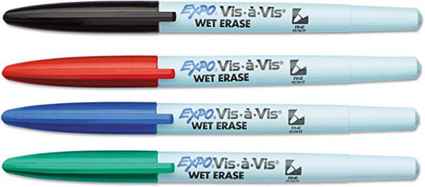 Picture of 53-029 Expo Vis-A-Vis Wet Erase Markers (4) #16074