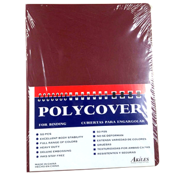 Picture of 04-090A Binding Covers Poly Maroon (50) #MR01