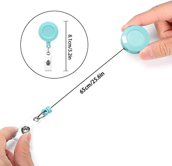02-010 Retractable Reel w/Clip for ID Card Holder - Stationery and