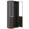 Picture of ET-C5SG W Evolve  5-Shelf Cabinet w/Glass & Solid Doors - Walnut