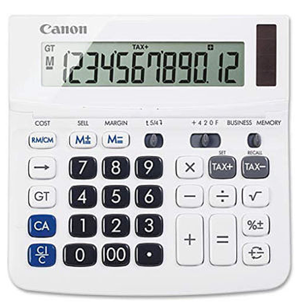 Picture of 09-100 Canon TX-220TSII 12-Digits Calculator - White