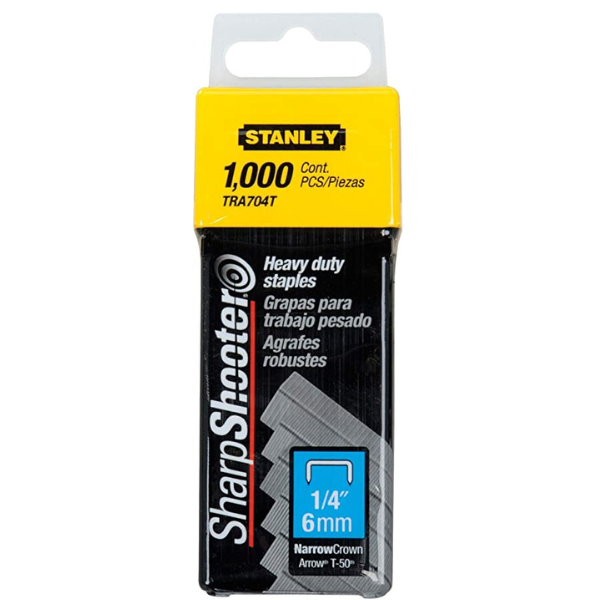 Picture of 77-043 Stanley T-50 Tacker Staples 1/4" (1000) #TRA704T