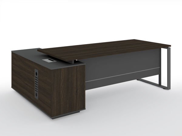 Picture of ET-D1615R W Evolve 1600 x 1500 L-Type Desk w/Cupboard - Walnut