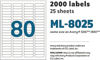 Picture of 46-003Maco Laser/Inkjet Labels 1/2x1-3/4 (2000) #ML-8025