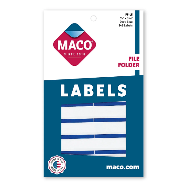 Maco File Labels -Dk.Blue #FFL5