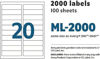 Picture of 46-007 Maco Laser/Inkjet Labels 1x4 (2000) #ML-2000