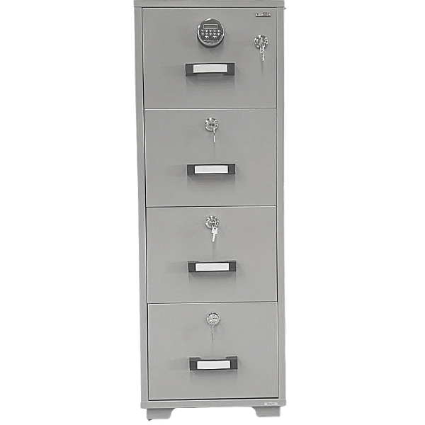 Picture of AF-C4DD Image 4-Drw Fireproof Cabinet w/Digital Lock - Grey