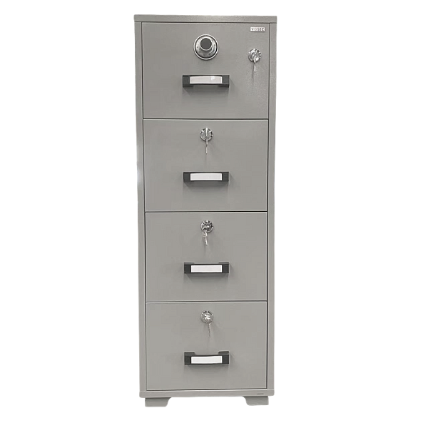 Picture of AF-C4DC 4-Drawer Fireproof Cabinet w/Combination Lock - Grey