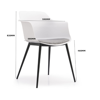 Picture of EC-5777WH Evolve Plastic Bucket Chair w/Metal Legs - White