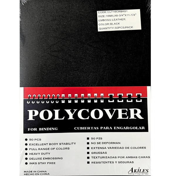 Picture of 04-089 Binding Covers Poly Black (50) #BK01