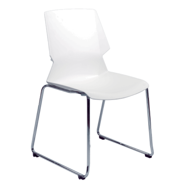 Picture of AA-5265WH Image Stack Chair w/Chrome Frame - White